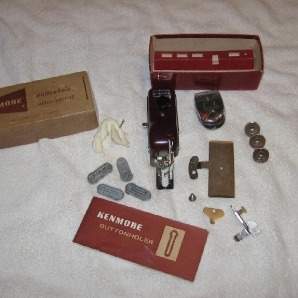 Vintage Kenmore Buttonholer Attachment #60706 With Bobbins & Extras